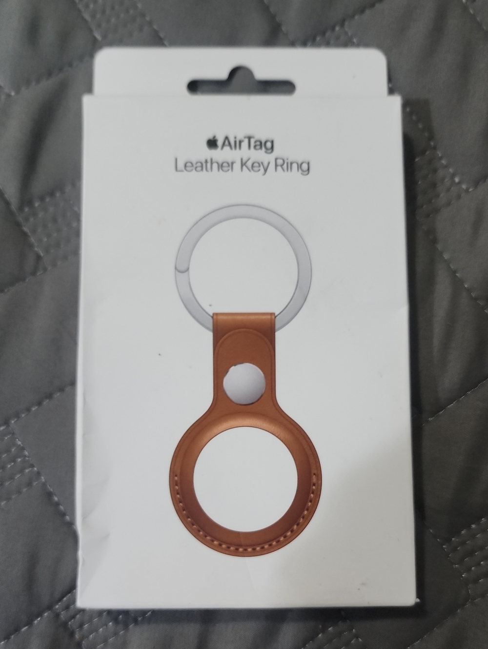 Apple Leather Key Ring for AirTag - Brown/Tan